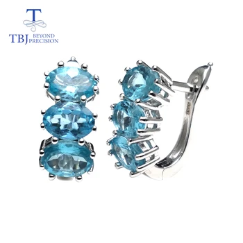 

TBJ,natural apatite gemstone good earring in 925 sterling silver fashion fine jewelry for woman Valentine as Engagement gift box