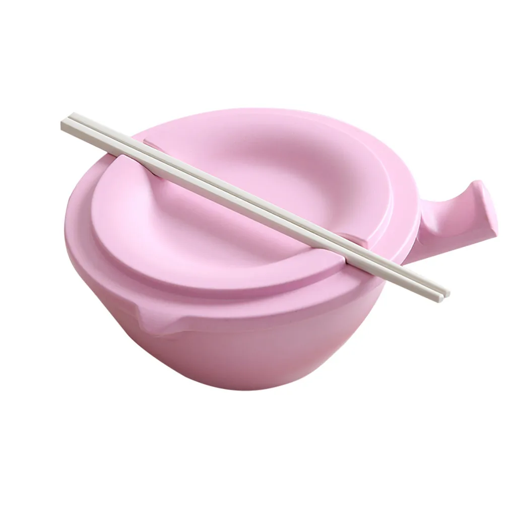 Бамбуковое волокно Японская чаша лапши быстрого приготовления с крышкой суп риса чаша Бытовая большая чаша Wat лапша чашка для лапши быстрого приготовления 17 мая - Цвет: Pink