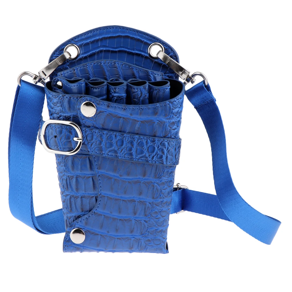 PU Hairdressing Scissors Shears Combs Cutting Tools Holster Bag Pouch with Crocodile Print