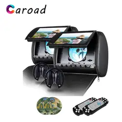 Caroad 2 шт. 9 дюймов Автомобильный подголовник монитор DVD видео плеер 800x480 молния крышка TFT ЖК-экран с ИК FM USB SD динамик игра