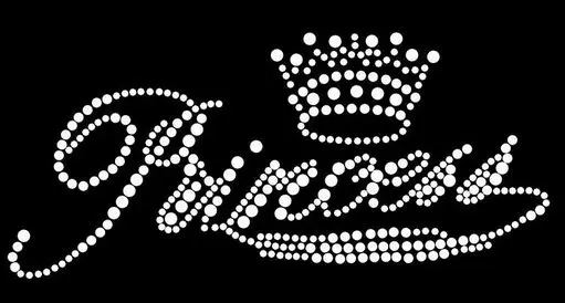 

2pc/lot Princess sticker hot fix rhinestone applique iron on crystal transfers design designs iron on transfer