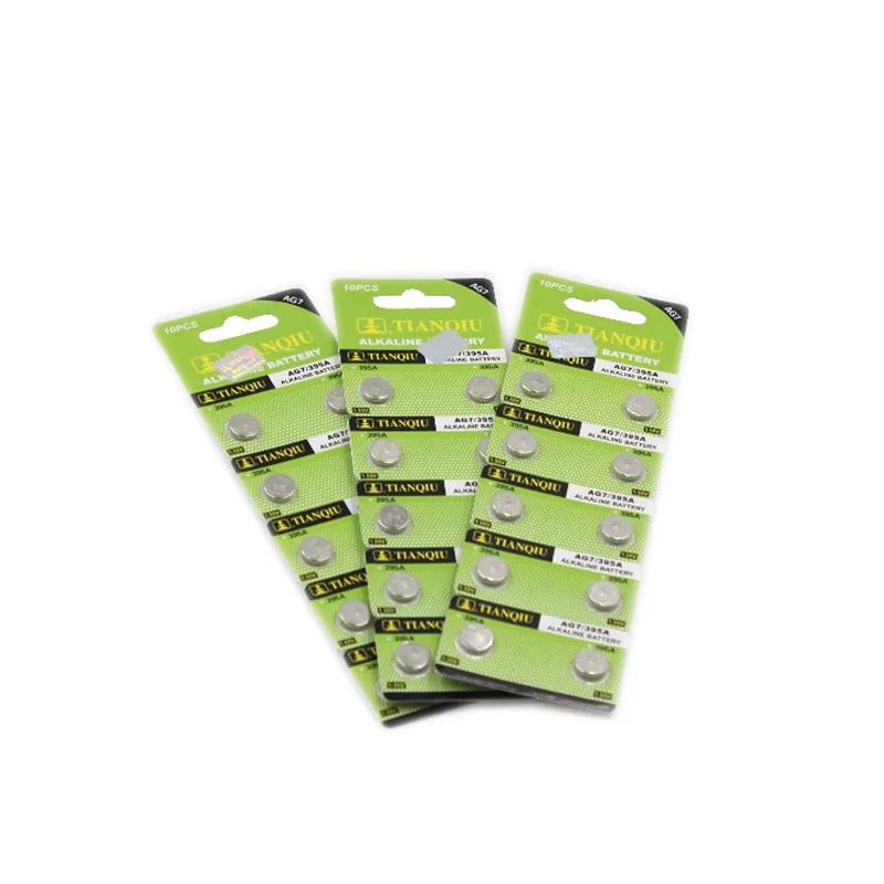 10 шт./упак. ag7 кнопочные аккумуляторы 395 SR927W 1 55 V LR927 399 батарея|Часовые батарейки| |