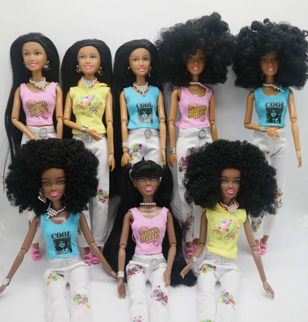 Черный куклы кожи шарнирной куклы черные куклы 0712 9