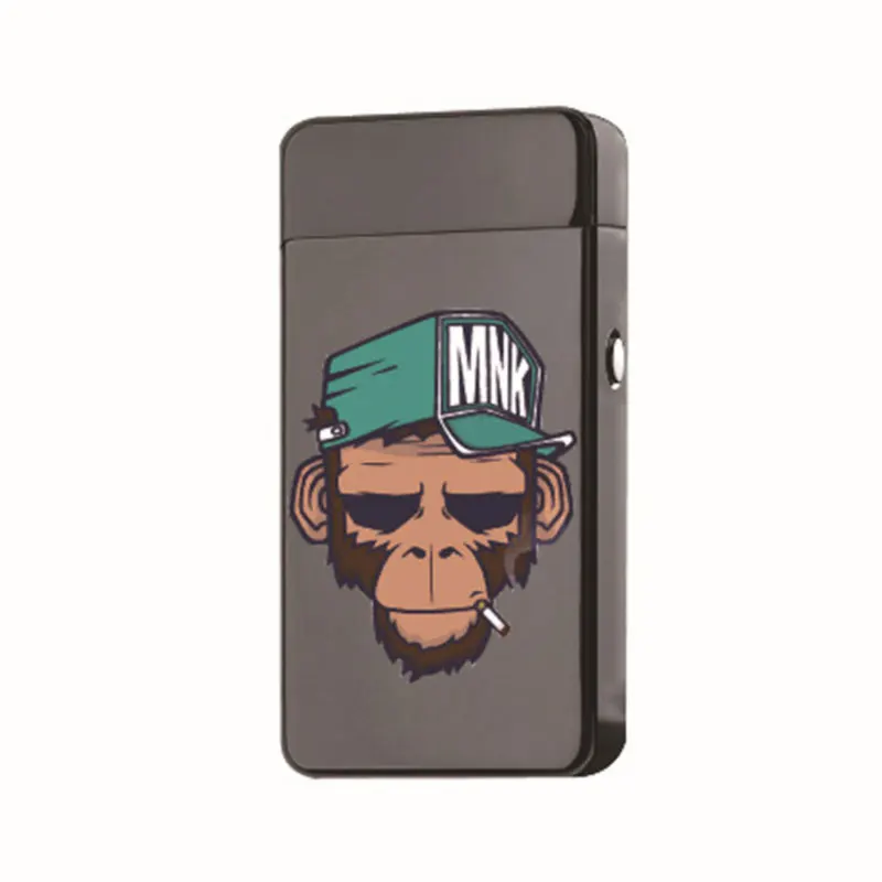 73*36mm Cartoon Pattern Plasma Lighter Dual Arc Windproof Flameless USB Charge Cigarette Metal Creative Gifts Smoking Gadgets | Дом и сад