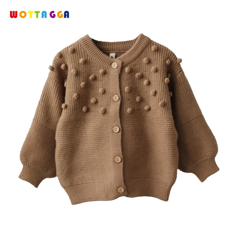 

WOTTAGGA 2018 Girl Sweater Child Winter Ball In Hand Down Sweater Cardigan Jacket Cardigan For Girl Girls Cardigan Fashion Autum