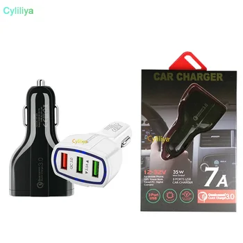 

150pcs QC 3.0 Cell Phone Car Charger 4 USB Port Fast Charge Adapter Smart Charger 12V 3.1A For iPhone Android Samsun
