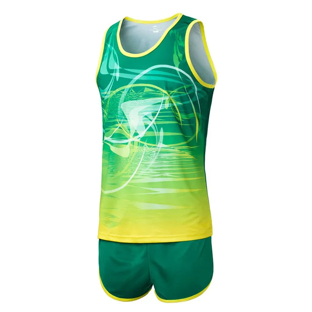 Maillot football, мужские футбольные майки, набор, Молодежный марафон, одежда, жилет+ шорты, 2 предмета, одежда для поля, набор для бега - Цвет: Men green set