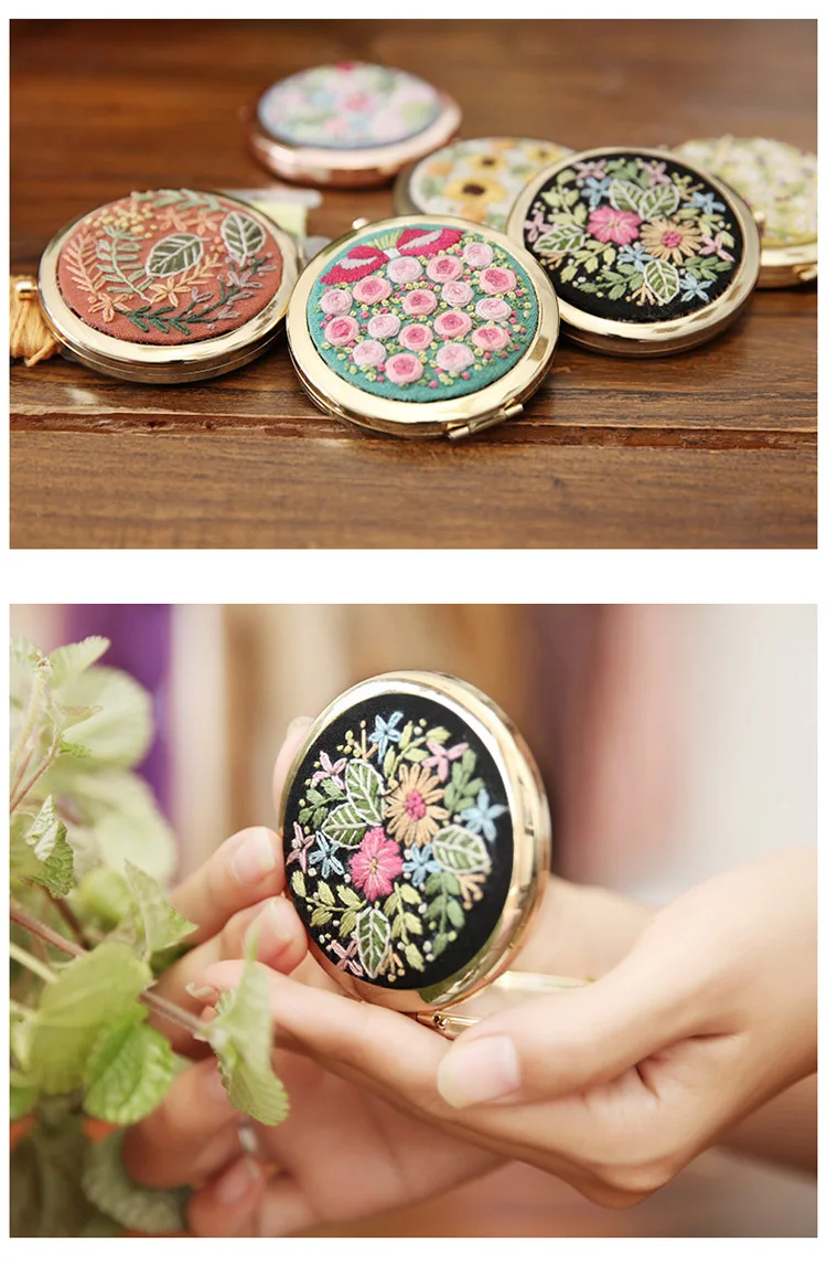 DIY наборы для вышивания цветочного зеркала с обручем для вышивания ...
