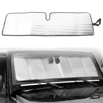 

Car Sunshades For Jeep Wrangler JK 2007-2017 Car Front Windshield Sunshade Sun Shield Cover Anti UV Ray For Jeep Wrangler JK