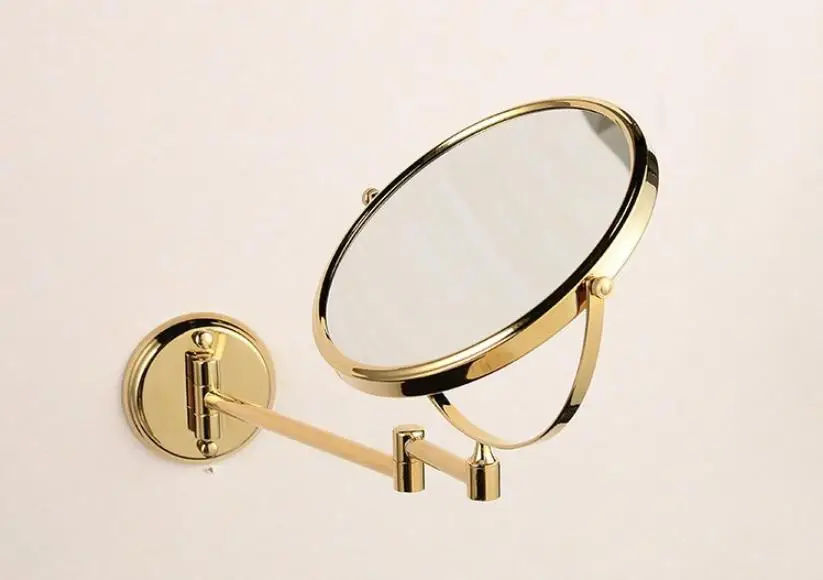 Ванна зеркала 8 дюймов Double faced позолоченный медный зеркало 1x3 Лупа Ванная комната Double Faced настенный трюмо