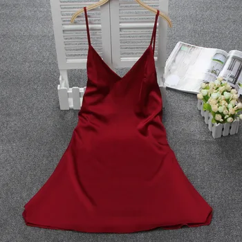 

Sexy Women Silky Sleep Robe Strap Top Sleepwear V-Neck Nightdress Lady Home Wear Nightgown Bath Gown Sleepshirts Bathrobe M-XXL