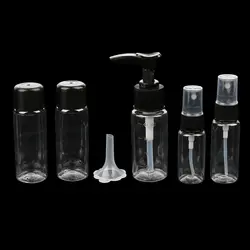 5x Прозрачный многоразового использования, пустые бутылки косметический шампунь-гель для душа для тела бутылочка для лосьона фильтр-посуда