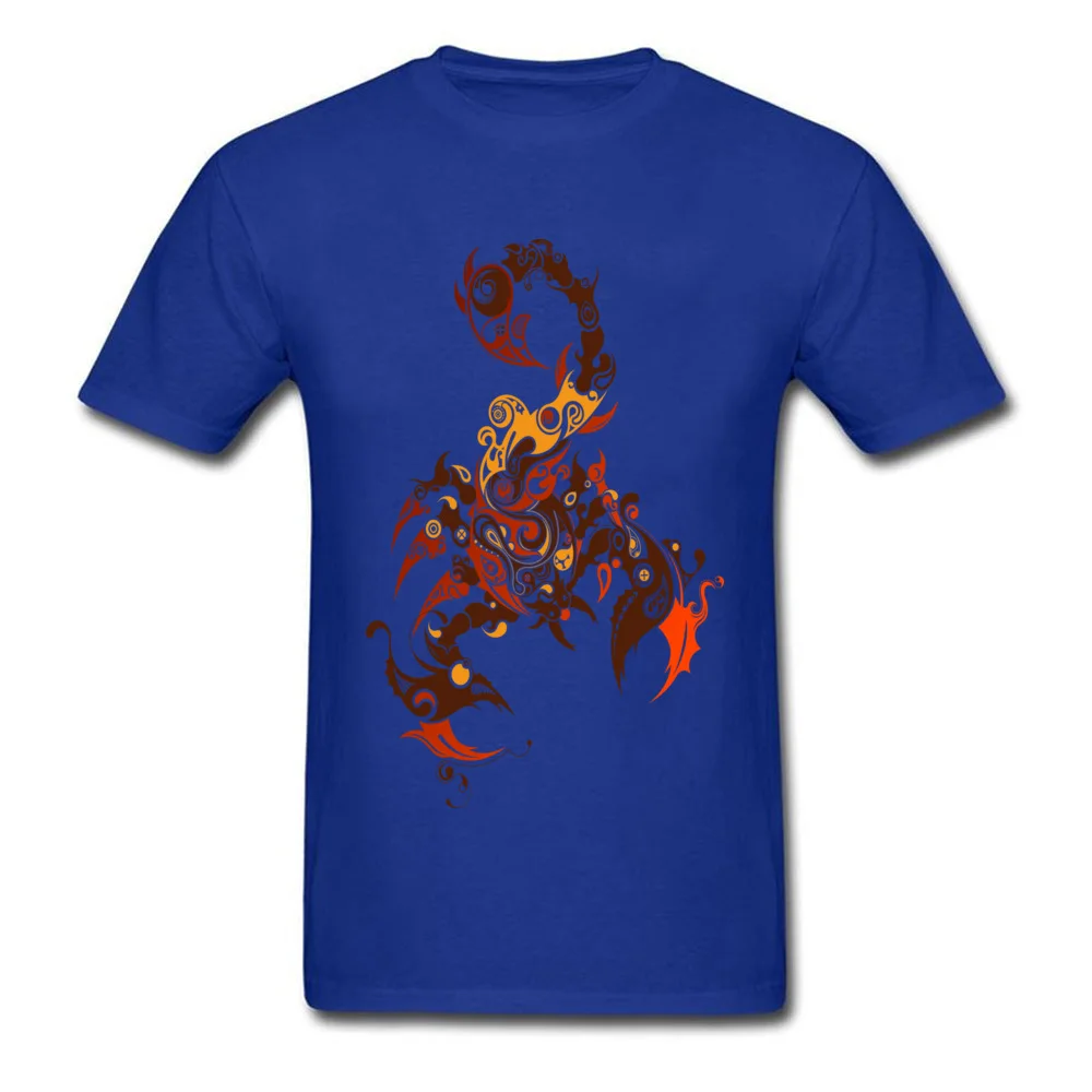 Batik Art Scorpion Cute Boy T Shirts Round Collar Short Sleeve 100% Cotton Fabric Tops Shirt Custom Tshirts Top Quality Batik Art Scorpion blue