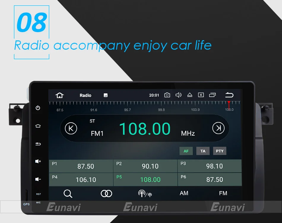 Clearance Eunavi 1 Din Car Multimedia Player Car Radio GPS Android 7.1.1 2 Din OBD2 Bluetooth For BMW/E46/M3/MG/ZT/Rover 75 13