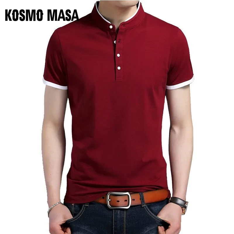 Космо MASA Slim Fit Повседневная рубашка поло для мужчин хлопок короткий рукав 5XL