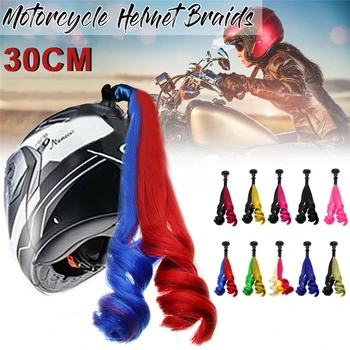 

1pc Gradient Ramp Helmet Braids Ponytail Helmet Hair Pigtails Motorcycle Bike 2019 HOT
