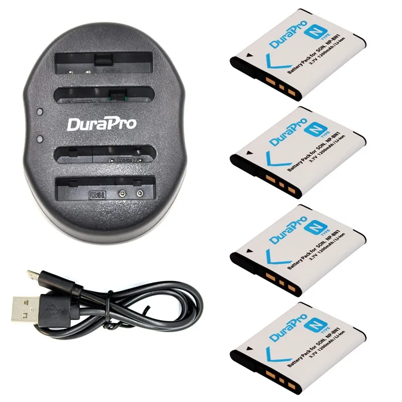 Buy 4 Pack NP BN1 NPBN1 NP BN1 BN Battery & USB Dual
