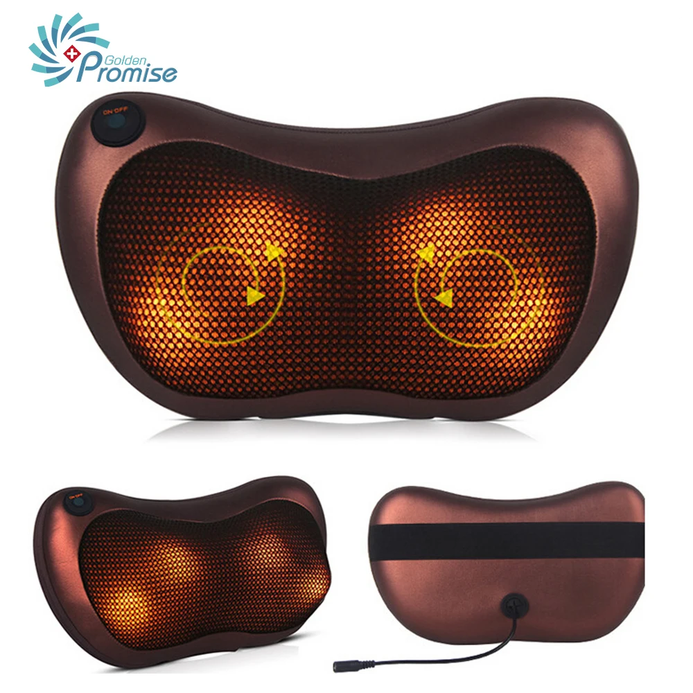 GPYOJA Home Car Dual use Massage Pillow Electric Infrared Heating Kneading Cervical Neck Shoulder Back Body