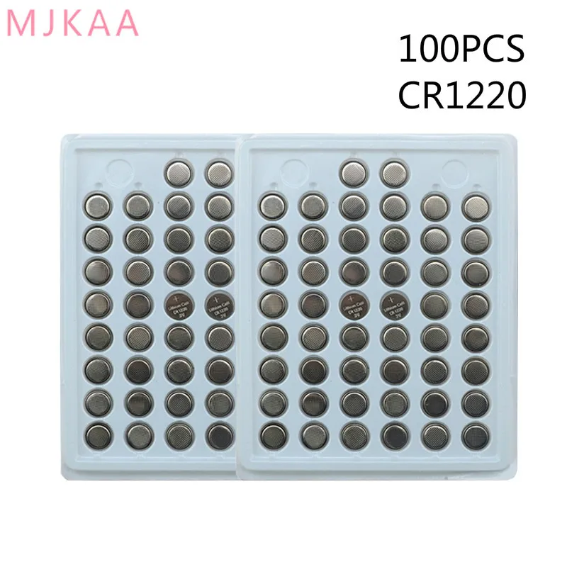 

100pcs 100% New CR1220 3V Lithium Button Cell Batteries Watch Coin Battery Car Remote Control E LM1220