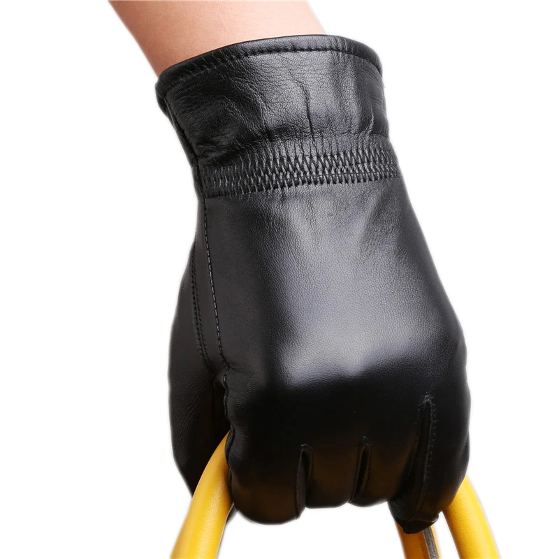 

Harppihop Leather gloves men's genuine leather sheepskin genuine leather gloves autumn and winter thickening thermal