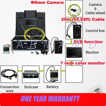 

Small Duct Inspection Camera in Pipe Inspection Camera System Industrial Endoscope with DVR 8GB SD card 710D5