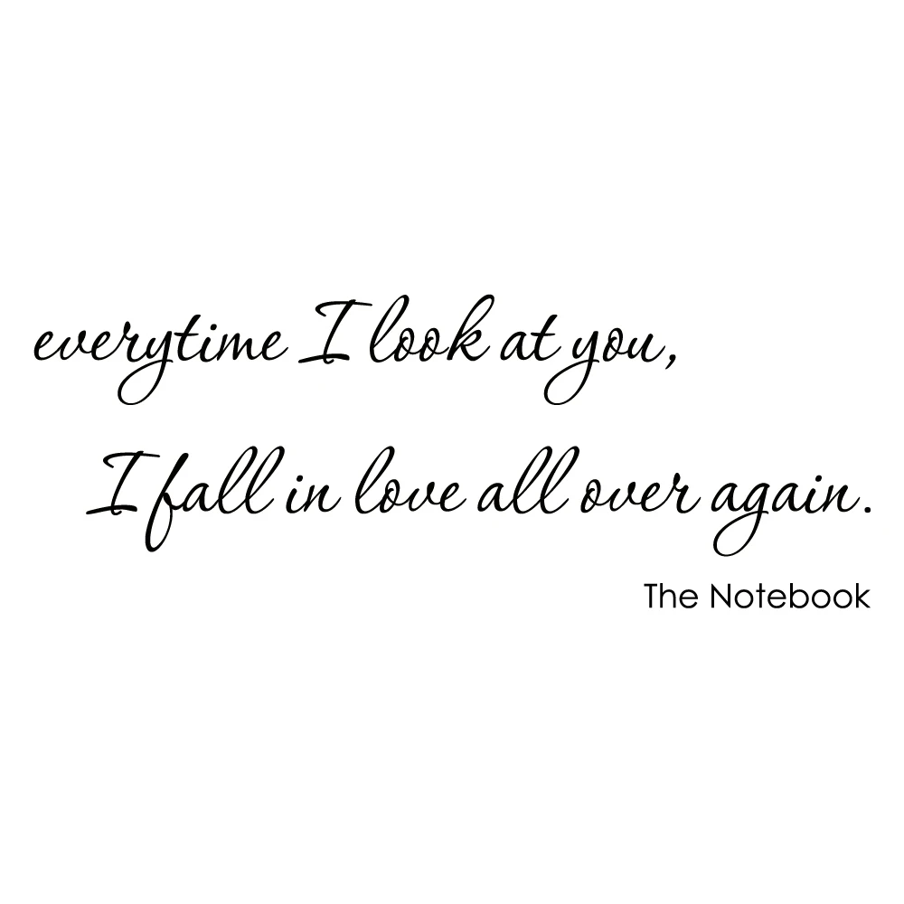 Everytime I look at you I fall in love over again Love Vinyl Wall Quote 23" x8" in Wall Stickers from Home & Garden on Aliexpress