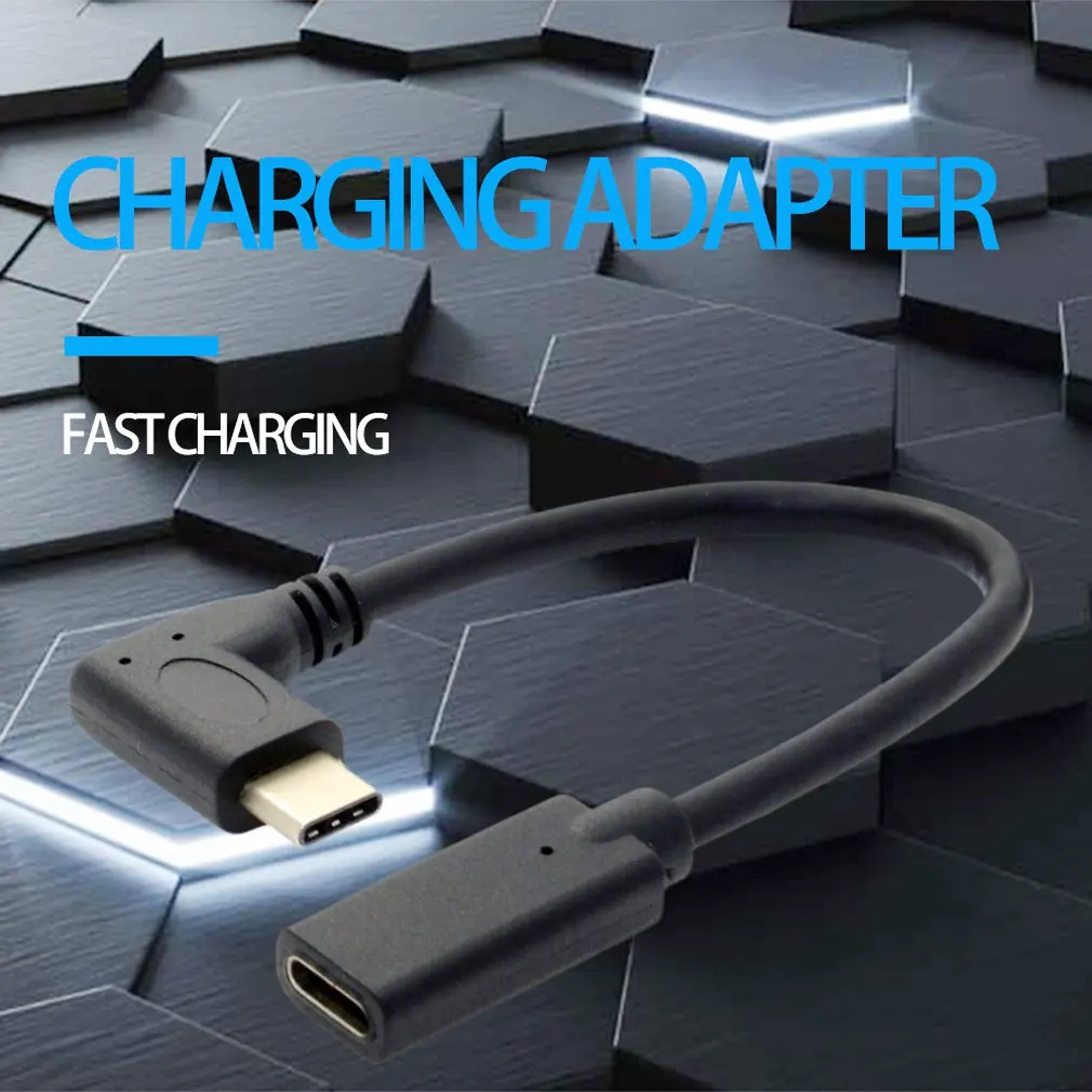 0.3 Meters Reversible Design Type C USB 3.1 90 degree Male to USB-C Female Extension Data Cable Extender Cord