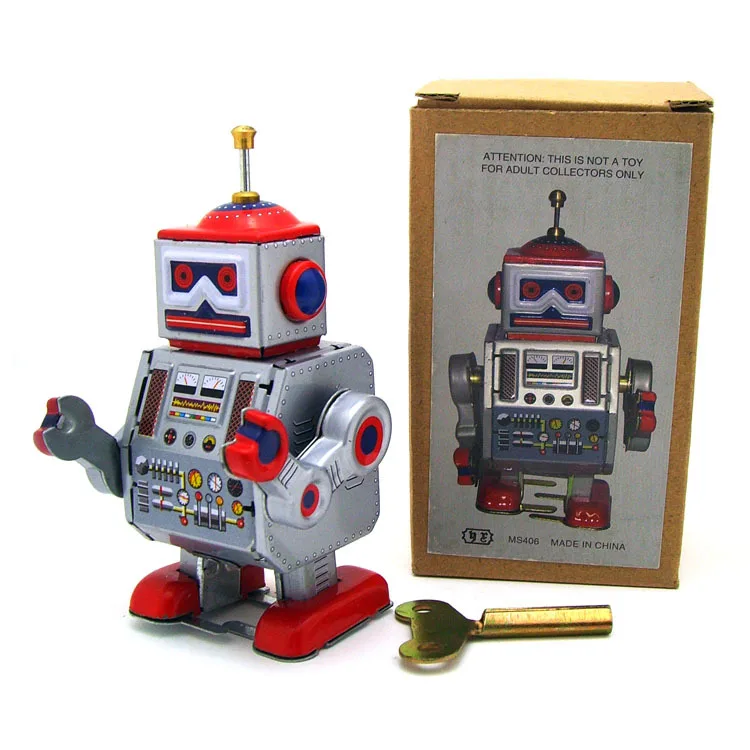 Vintage Children Toys Tin Robots Wind up Toys Home Collection Retro ...