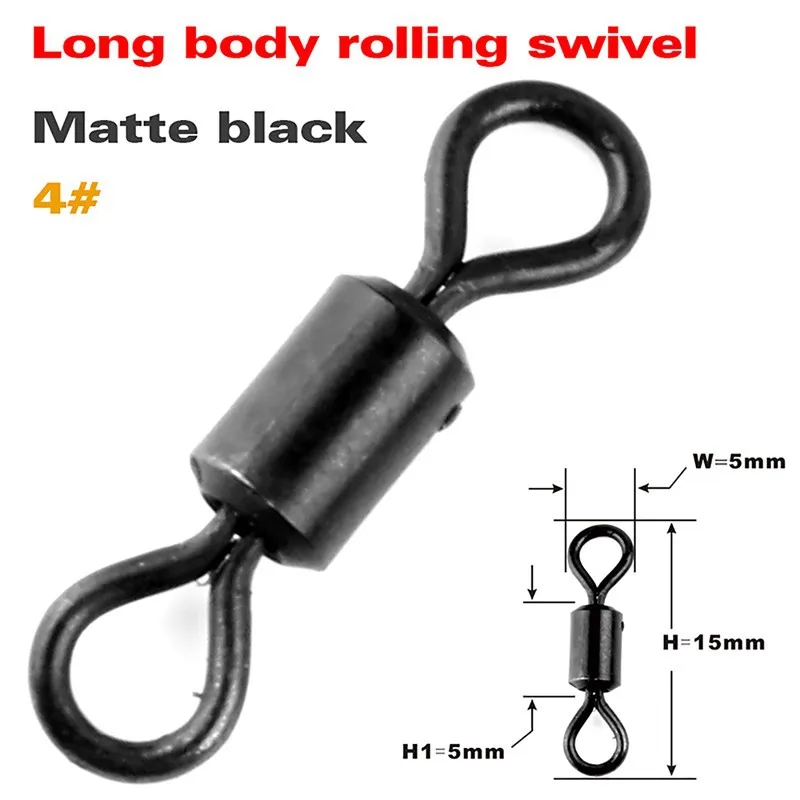 Long body rolling swivel