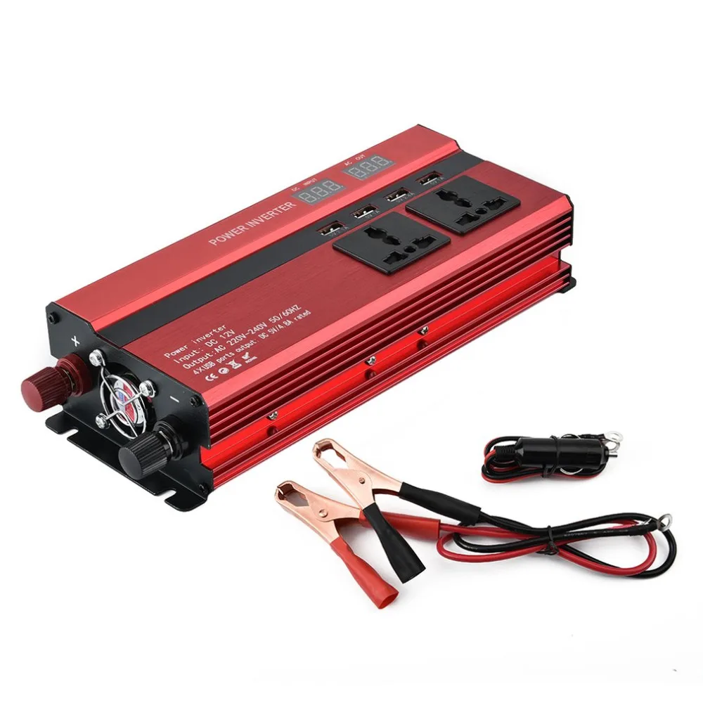 

New Car Styling 1000W Power Car Vehicle Inverter with LCD Display 12V-220V Automotive Converter Power Supply with 4 USB Ports