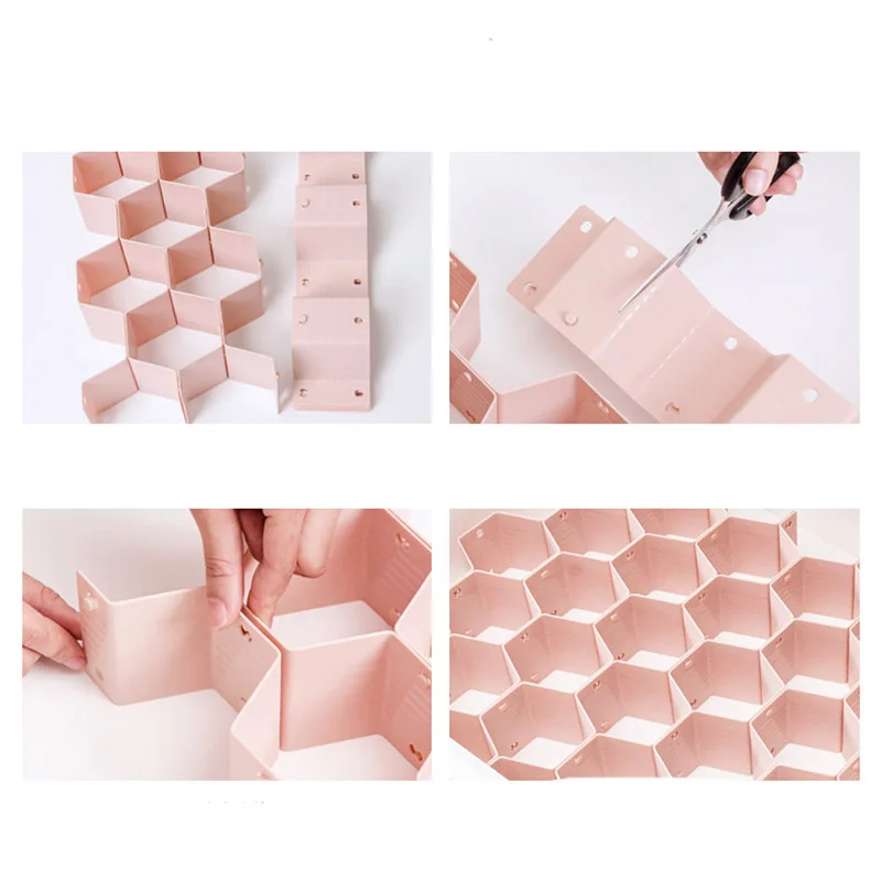 Продажа Регулируемый ящик сотовая доска перегородка разделитель коробка разделитель DIY Сетка органайзер для хранения ячеек Сортировка Трусики Нос...