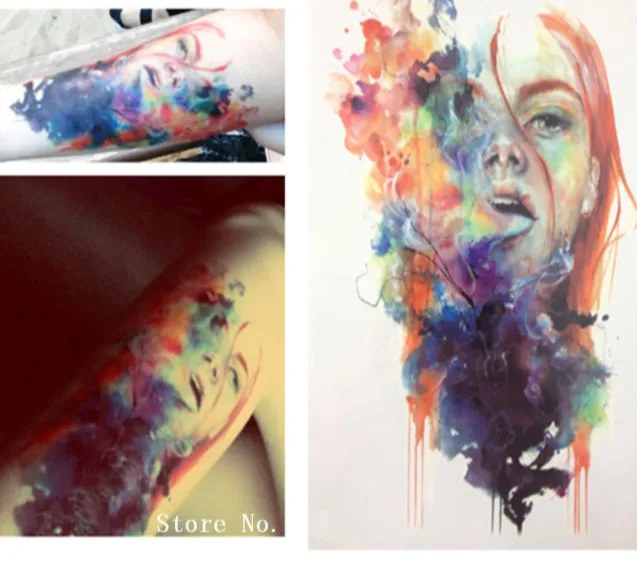 2017 new arrive 21 x 15 cm temporary tattoo stickers colored drawing 2017 new arrive 21 x 15 cm temporary tattoo stickers colored drawing beauty girl design body art european style tattoos in temporary tattoos from beauty