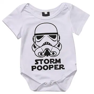 Summe 2017 Toddler font b Baby b font Girls Boys Storm Pooper Romper Jumpsuit Short Sleeve