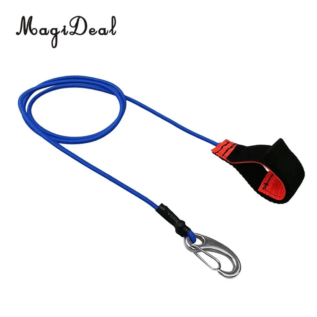Durable Strong Elastic Kayak SUP Paddle Leash Canoe Boat Fishing Rod Holder Safety Lanyard with Carabiner Clip - Various Colors