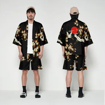 

2019Japanese kimono traditional yukata men kimono cosplay japanese clothes traditional harajuku kimonos kimono boy plus size