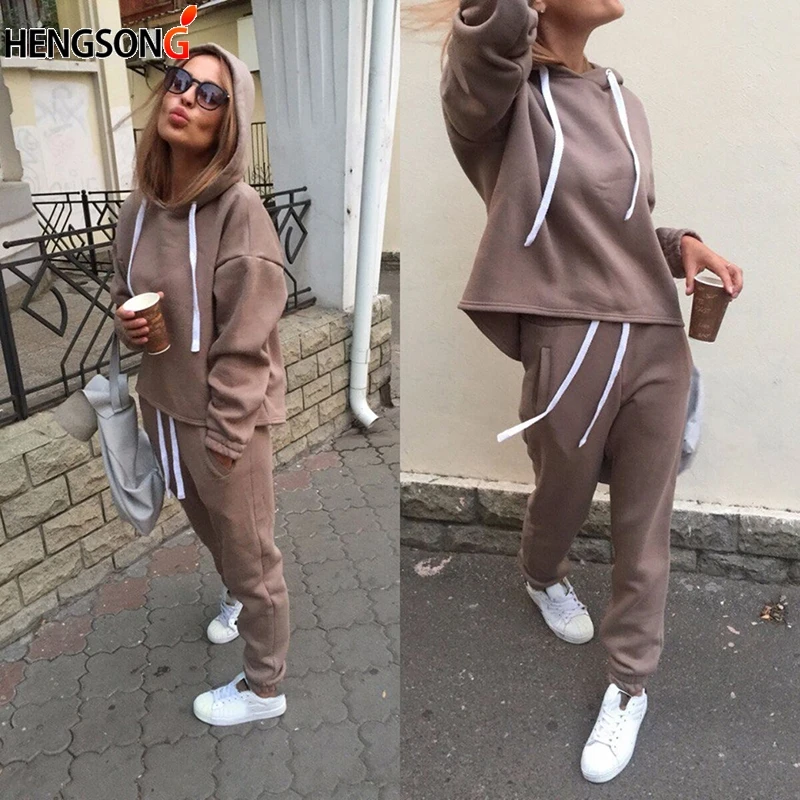 Новинка женские спортивные костюмы для отдыха осенние пуловеры с капюшоном