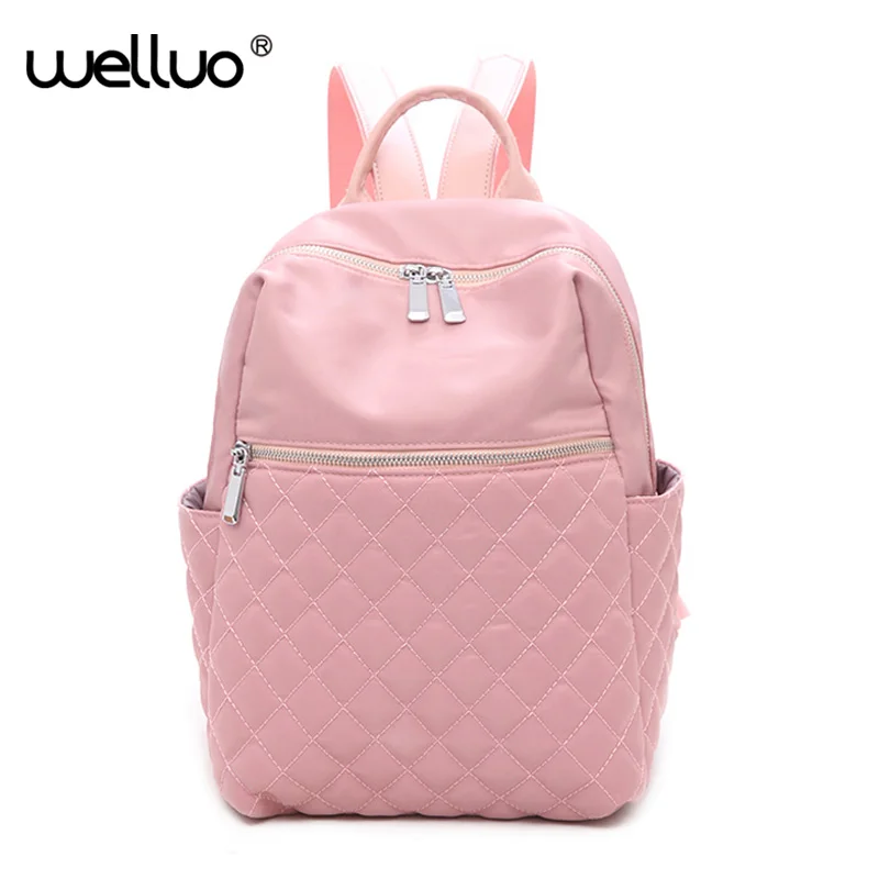 

Waterproof Backpack Women Preppy School Bags For Teenagers Female Nylon Travel Bags Girls Large Pink Backpack Mochilas XA577WB