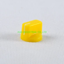 10pcs Colorful Yellow Rotary Volume Control Plastic Potentiometer Knob Knurled Shaft Hole double bend shaft foot volume potentiometer b50k 25mm