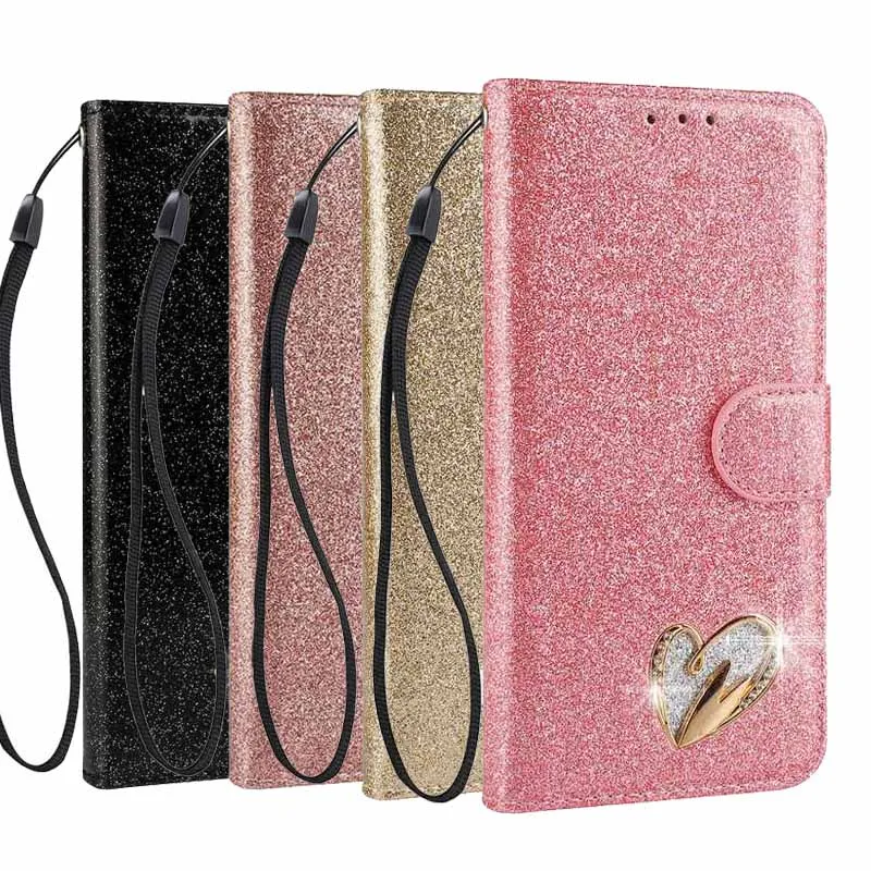 

Glitter Flip Case For Samsung Galaxy S8 S9 Plus Cover PU Leather Phone Bags Case For Samsung S7 Edge S8plus S9Plus Wallet Case