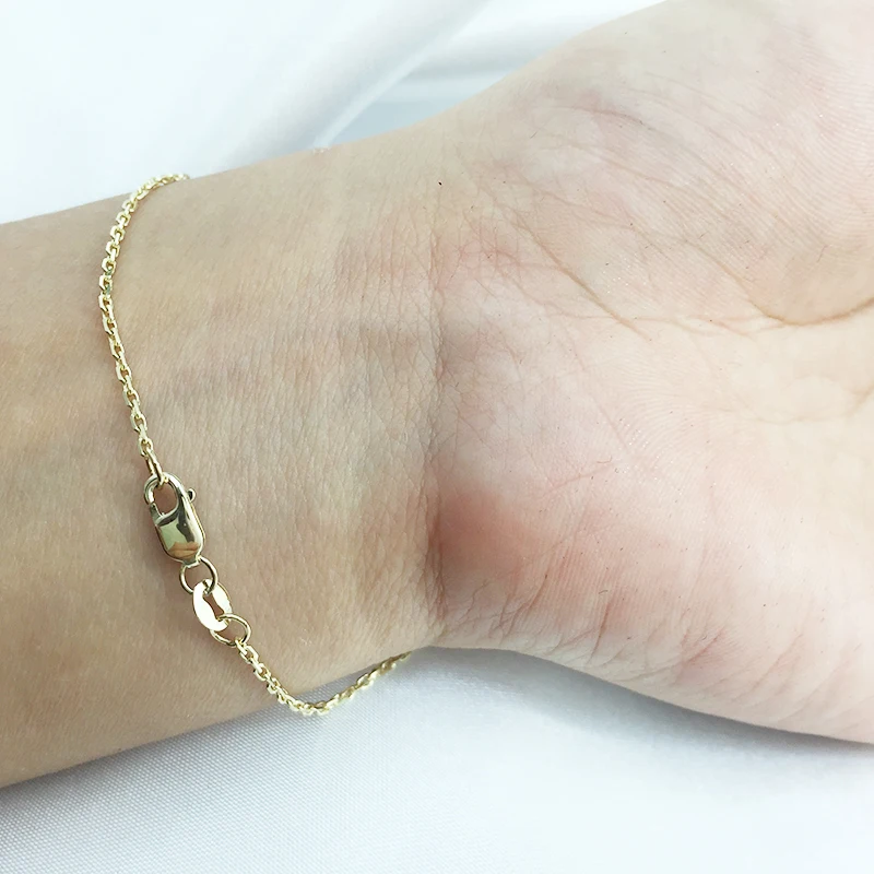 Женский браслет однотонный 14K 585 желтый золотой 1 карат F цвет Moissanite Алмазный