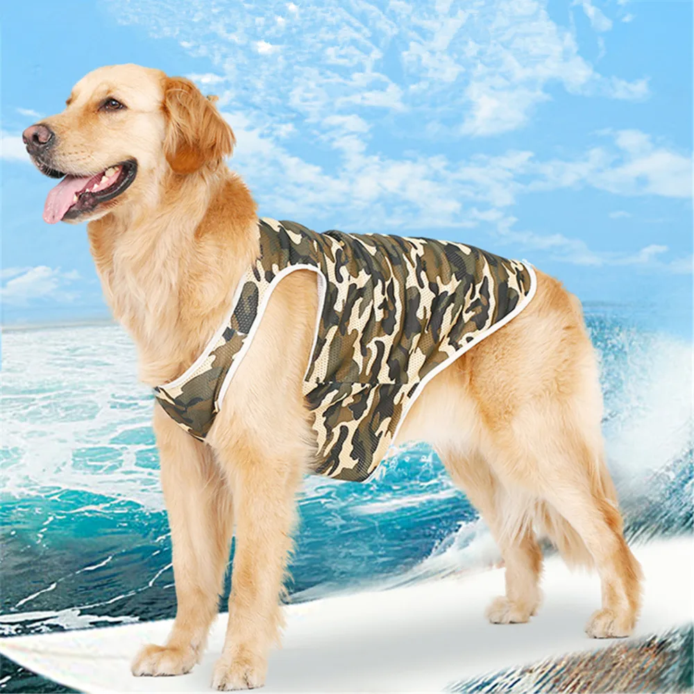 PACGOTH Large Dogs Vests Pet Dog Clothes for Summer Army Green Soft & Breathable Vest for Golden