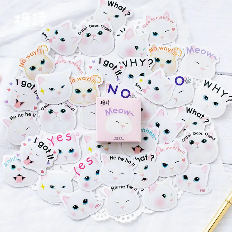 

1pcs Memo Pad Notebook Diary of Stickers Notepad Princess White Cat Paper Note Book Replaceable Stationery Gift Traveler Journal