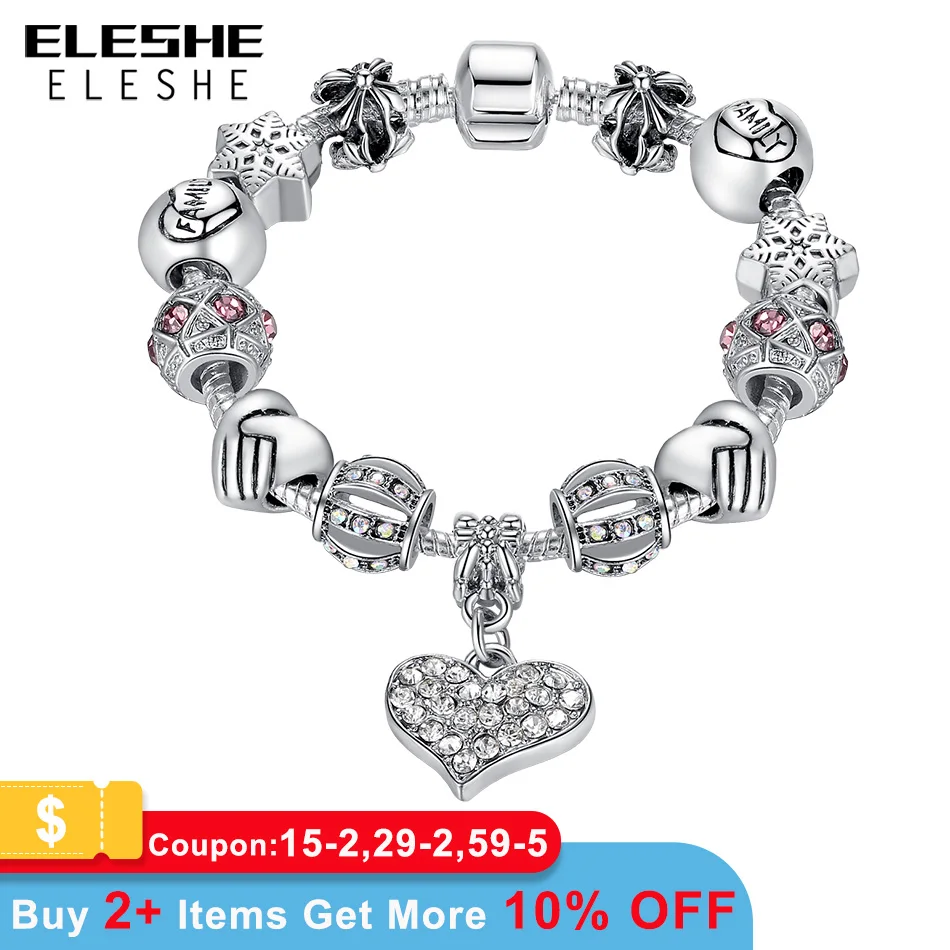 10118000 , 32515302574 , 356_32515302574 , 1.81 , ELESHE-Luxury-Brand-Women-Bracelet-Silver-Plated-Crystal-Charm-Bracelet-for-Women-DIY-925-Beads-Bracelets-Bangles-Jewelry-Gift-356_32515302574 , aliexpress.com , ELESHE Luxury Brand Women Bracelet Sil ELESHE Luxury Brand Women Bracelet Silver Plated Crystal Charm Bracelet for Women DIY 925 Beads Bracelets & Bangles Jewelry Gift
