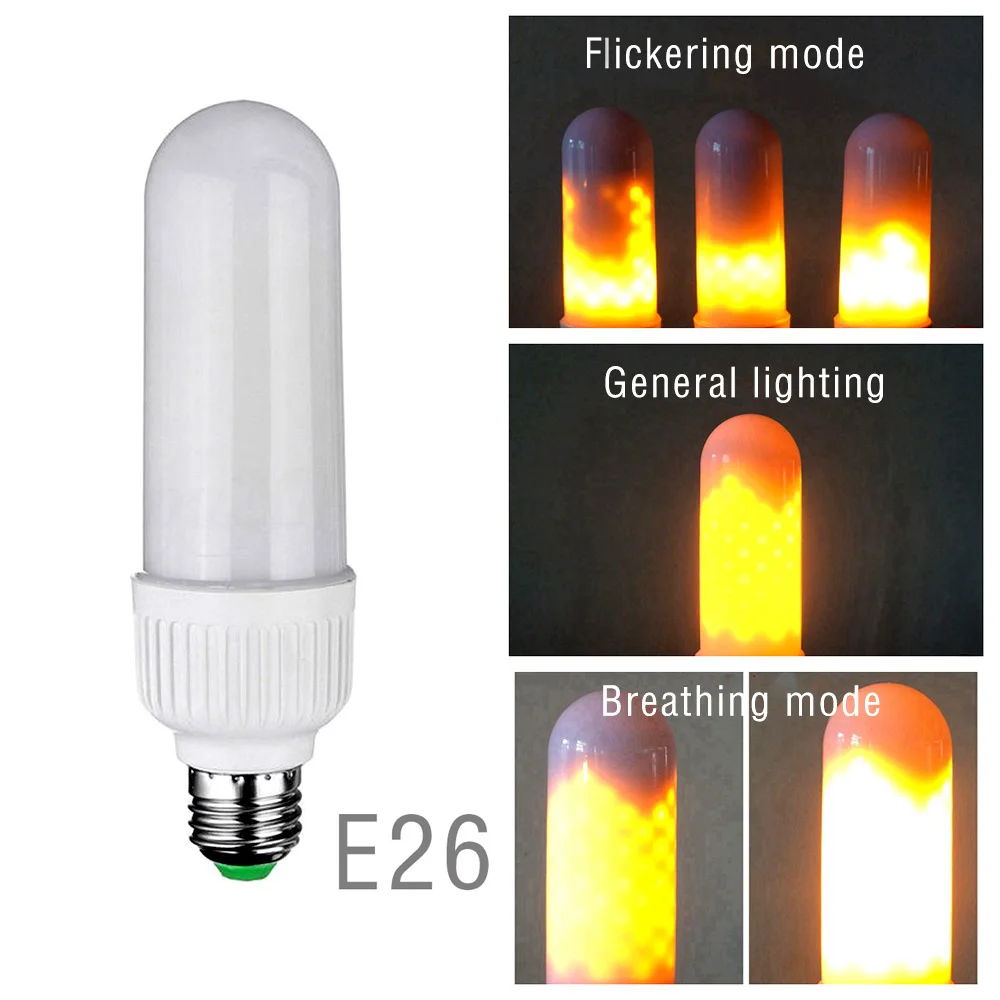 3 режима E27 B22 E26 светодиодный светильник эффект пламени огненные лампочки 5 Вт мерцающий эмуляция пламени огни 1300K 1800 K-2200 K - Испускаемый цвет: 1800K E26 3Mode