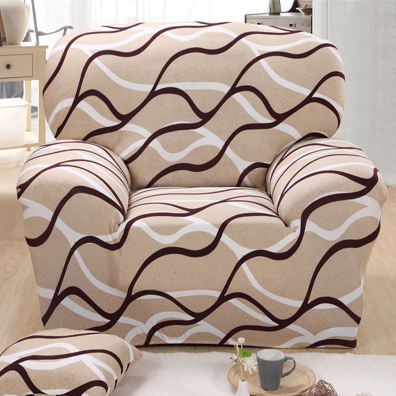 European Big elastic wavy line print sofa cover sectional sofa covers