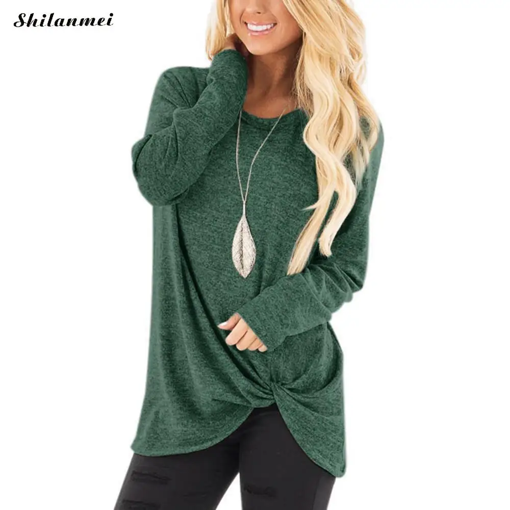

Womens Tops And Blouses 2018 Fashion Autumn Winter Long Sleeve Blouse Tunic Shirt Causal Loose Long Jumper Top Blusas Femininas