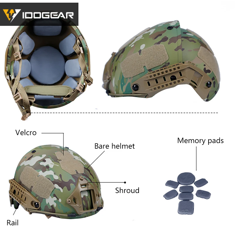 IDOGEAR Тактический Быстрый Шлем Мультикам CP стиль AF шлем кожух защитный военный
