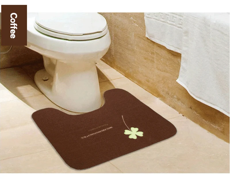 Zeegle липкий u-образный коврик для туалета, 1 шт., коврики для ванной комнаты, мягкий коврик для ванной комнаты, впитывающий коврик для ног, коврик для ванной комнаты