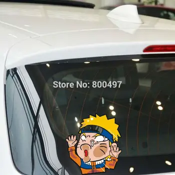 

10 x Newest Car Styling Cartoon Naruto Hitting the Glass Car Stickers Decals for Toyota Chevrolet Volkswagen Ford Tesla BMW Lada