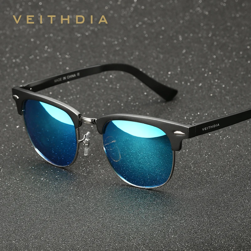 Goedkoop VEITHDIA Al Mg Legering Gepolariseerde Vintage Retro Zonnebril Mannen Merk Designer Vierkante Vrouwen Zonnebril gafas oculos de sol 6690